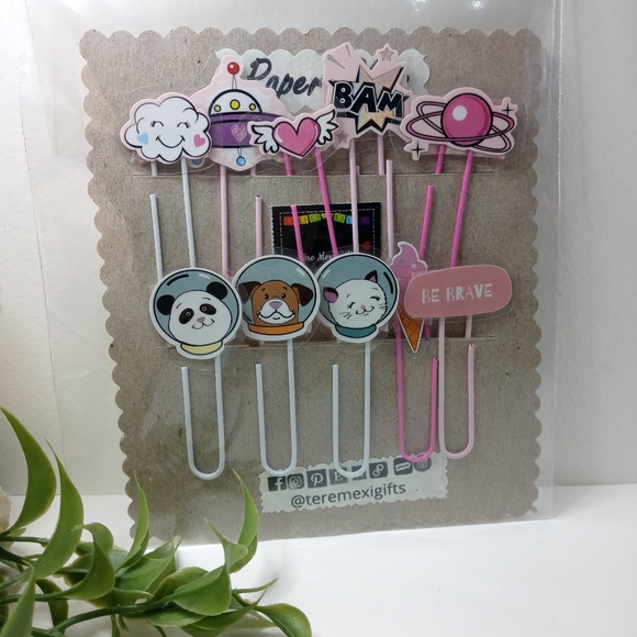 Sticker Paper Clips, Girl Bookmark Paper Clips, Planner Accessory, Stationary - Picture 2 of 3
